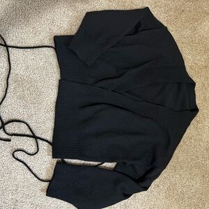 SHEIN Black Wrap Sweater Top